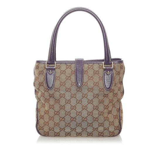 Gucci GG Canvas Jackie Piston Lock Tote (32865)