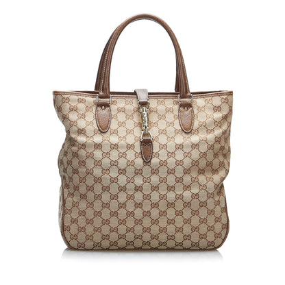 Gucci GG Canvas Jackie Piston Lock Tote (Bi3rMM)