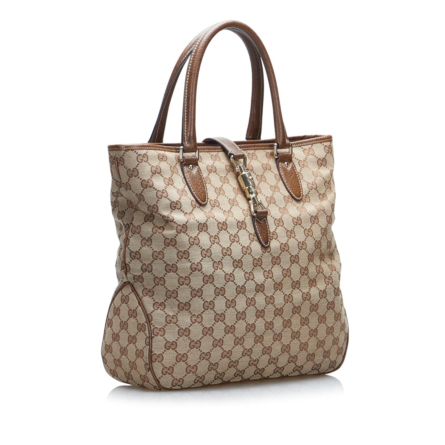Gucci GG Canvas Jackie Piston Lock Tote (Bi3rMM)
