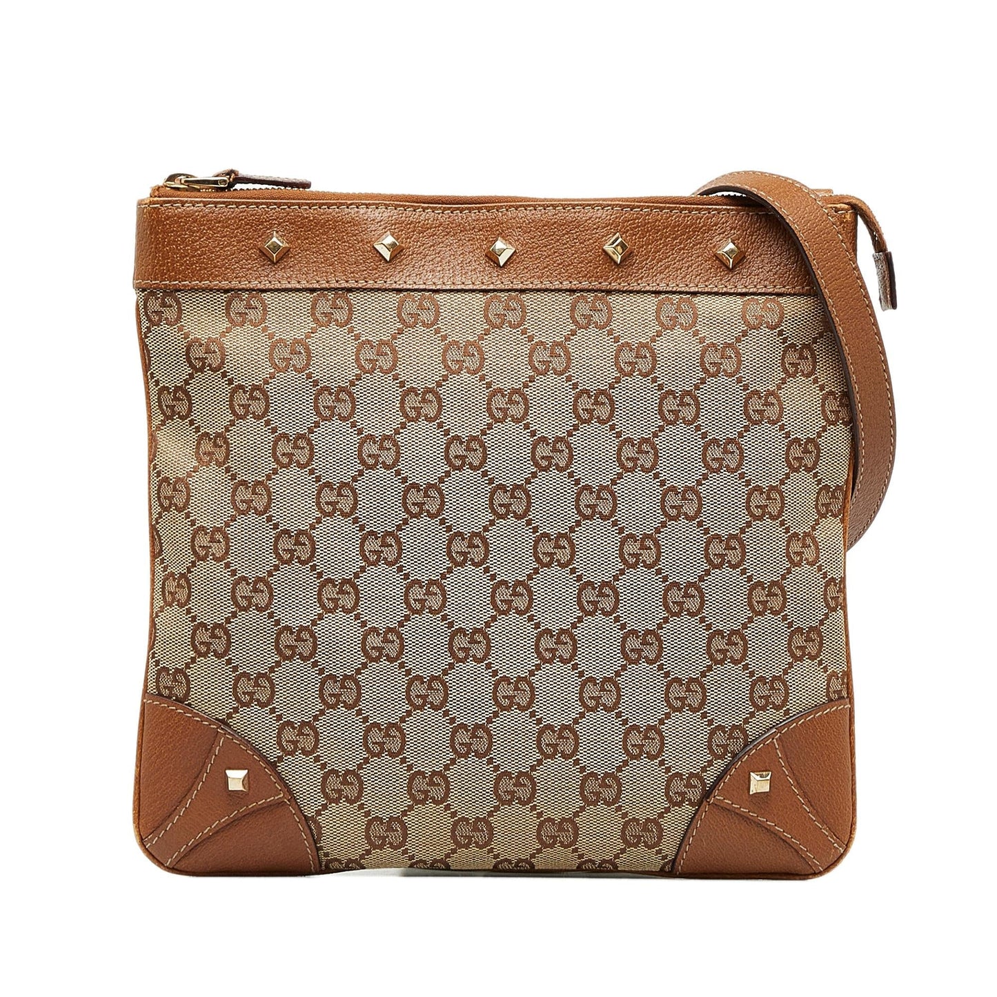 Gucci GG Canvas Nailhead Crossbody (Mehcnj)
