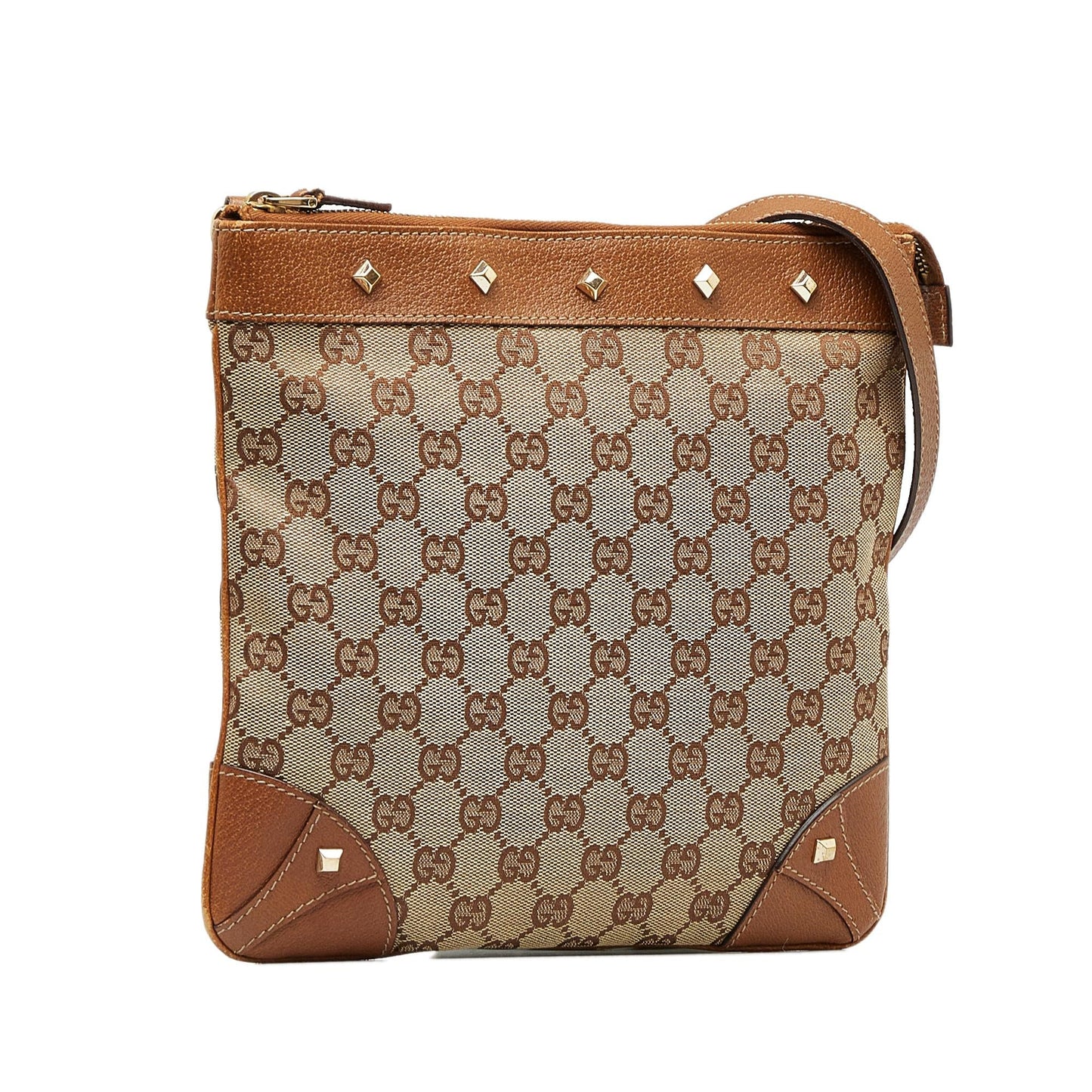 Gucci GG Canvas Nailhead Crossbody (Mehcnj)
