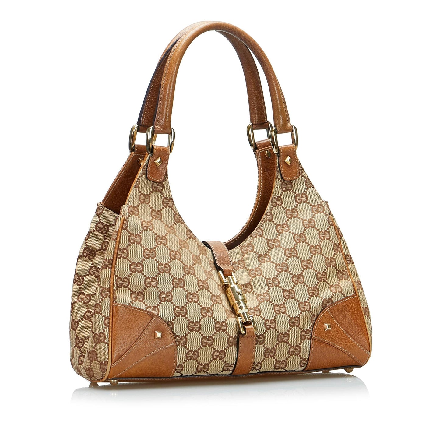 Gucci GG Canvas Nailhead Jackie Bardot (z8pNuY)