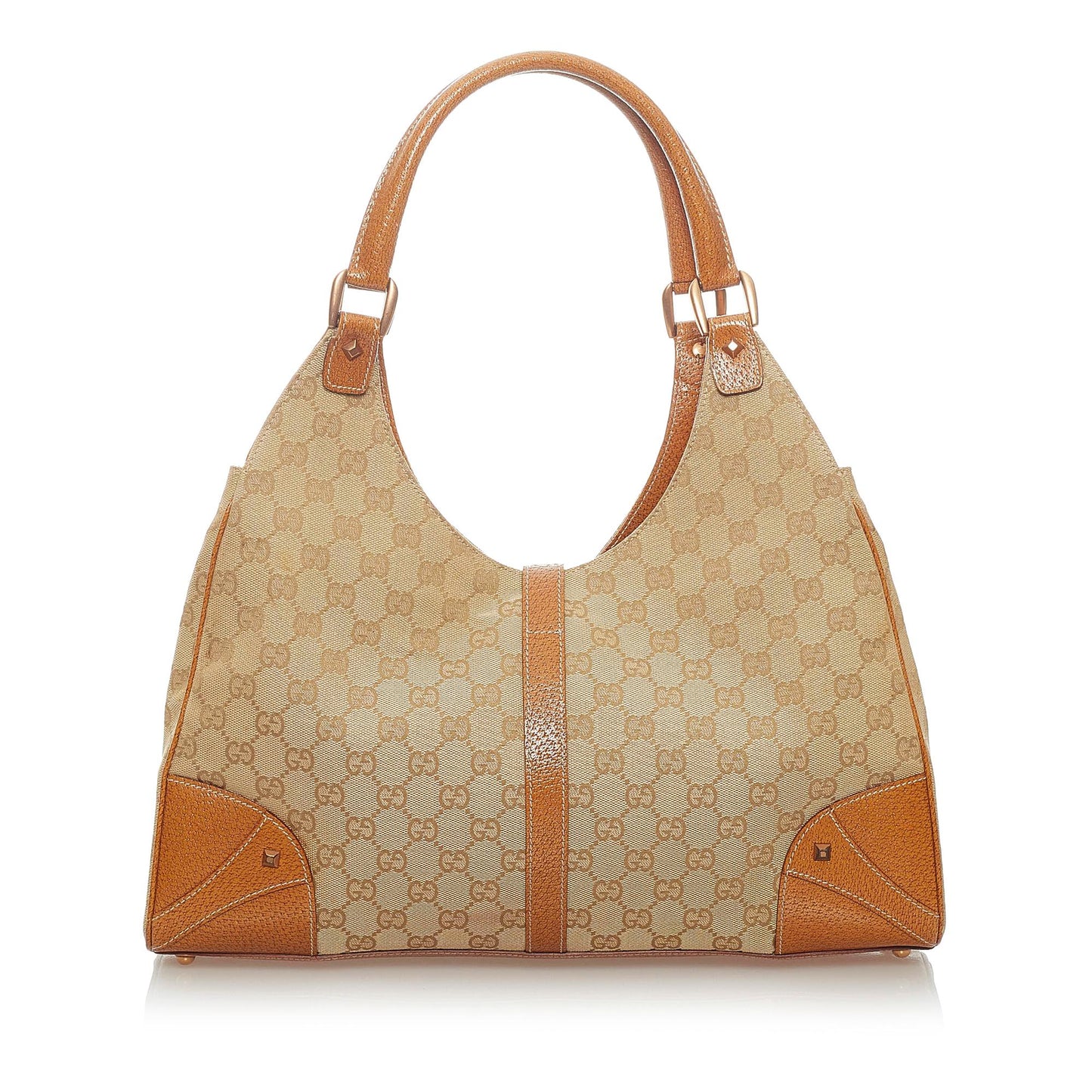 Gucci GG Canvas Nailhead Jackie Shoulder Bag (33236)