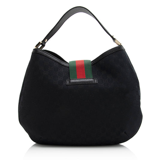 Gucci GG Canvas New Ladies Web Large Hobo (SHF-21483)