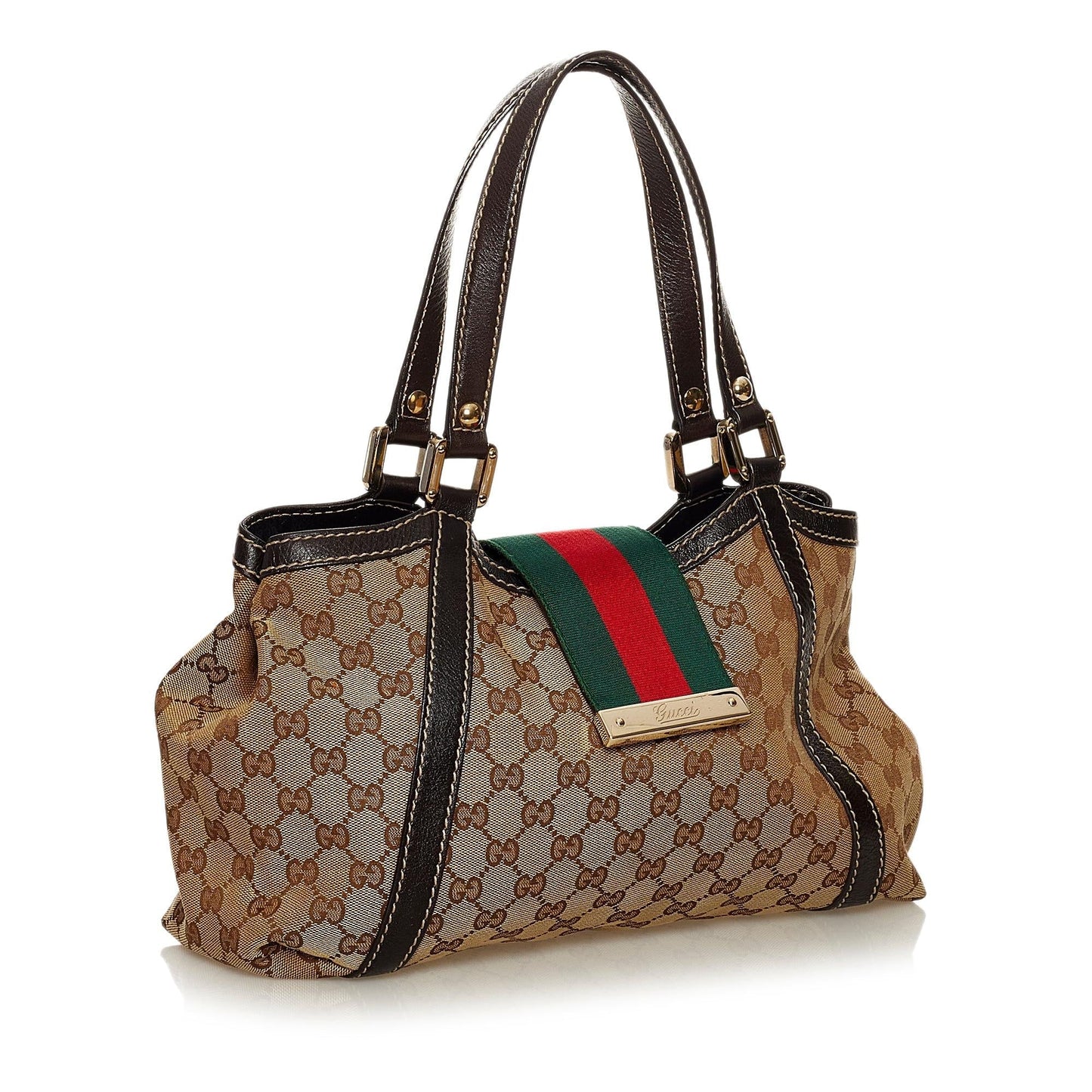 Gucci GG Canvas New Ladies Web Tote Bag (SHG-29665)