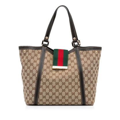 Gucci GG Canvas New Ladies Web Tote (rjYda9)