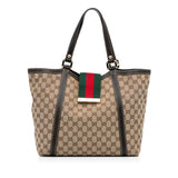 Gucci GG Canvas New Ladies Web Tote (rjYda9)