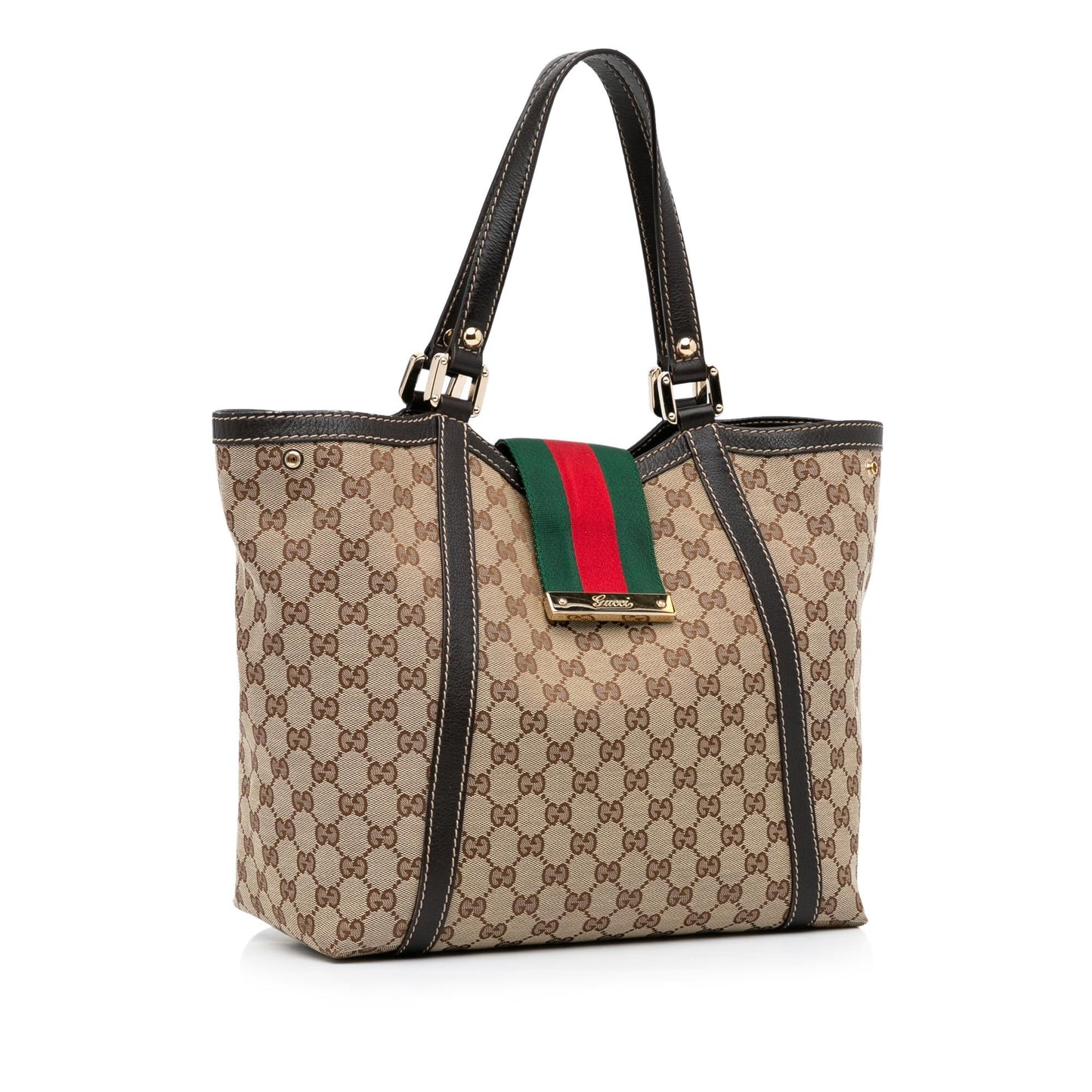 Gucci GG Canvas New Ladies Web Tote (rjYda9)
