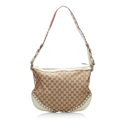 Gucci GG Canvas Pelham Studded Hobo Bag (vlHJxE)