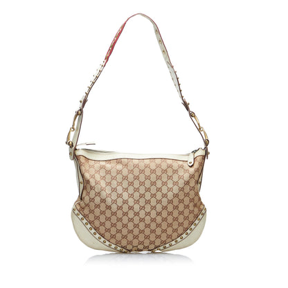 Gucci GG Canvas Pelham Studded Hobo Bag (vlHJxE)