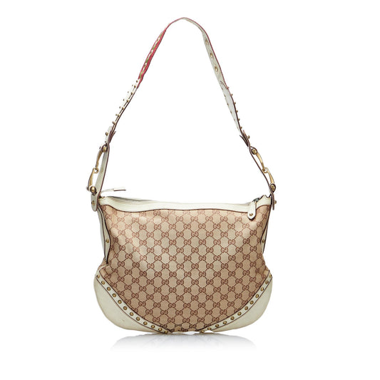 Gucci GG Canvas Pelham Studded Hobo Bag (vlHJxE)