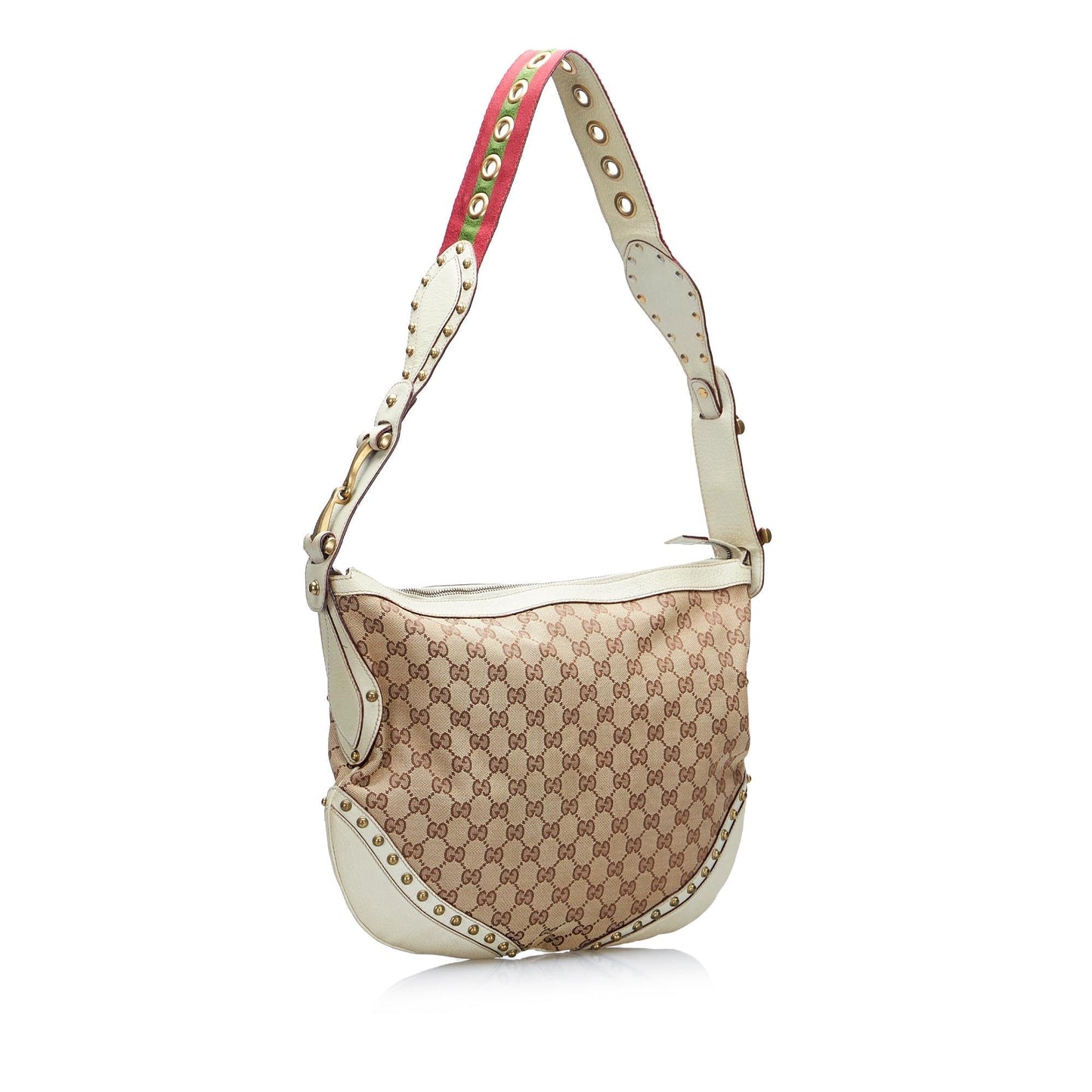 Gucci GG Canvas Pelham Studded Hobo Bag (vlHJxE)