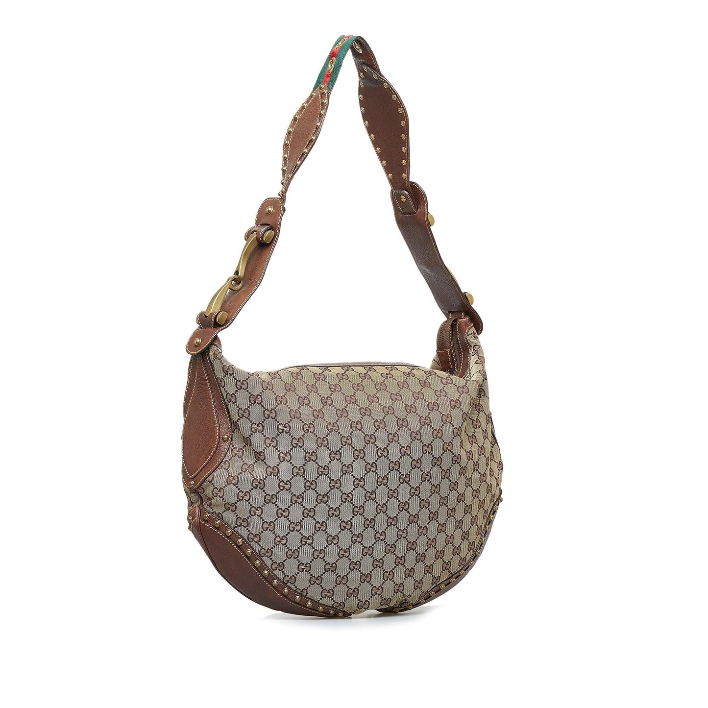 Gucci GG Canvas Pelham Studded Hobo Bag (w72l4p)