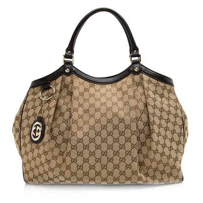Gucci GG Canvas Sukey Large Tote (SHF-20336)