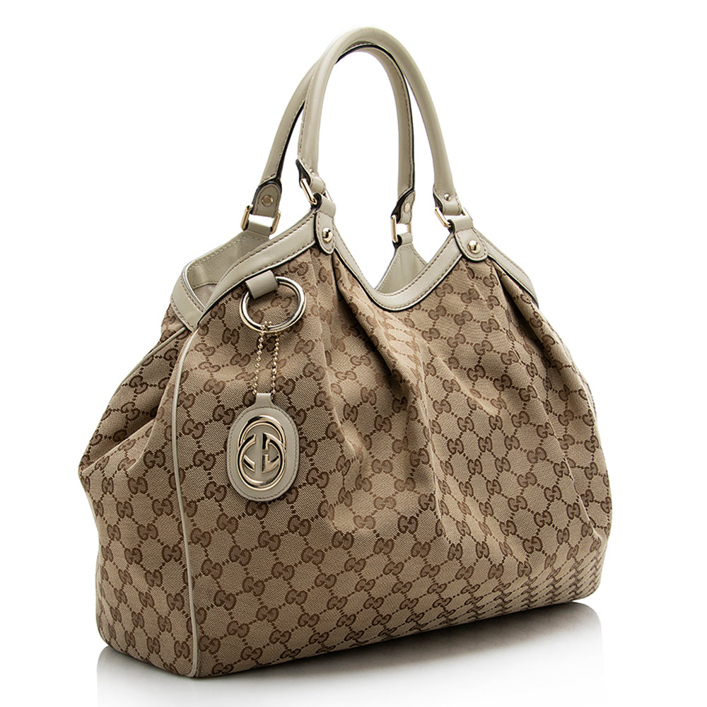 Gucci GG Canvas Sukey Large Tote (SHF-21485)