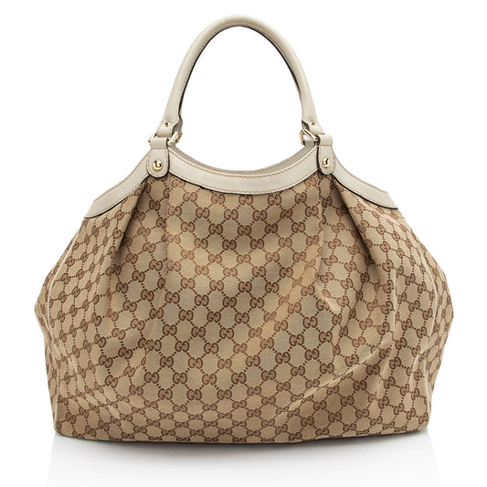 Gucci GG Canvas Sukey Large Tote (SHF-A7XQdb)