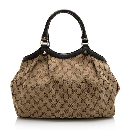 Gucci GG Canvas Sukey Medium Tote (SHF-21959)