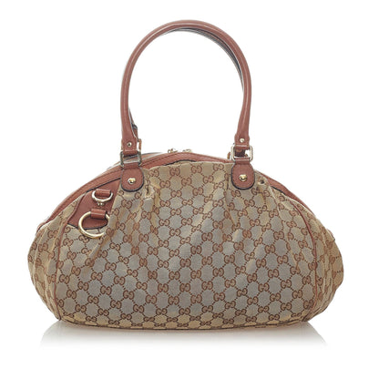 Gucci GG Canvas Sukey Satchel (SHG-32301)