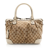 Gucci GG Canvas Sukey Top Handle Medium Satchel (SHF-20030)