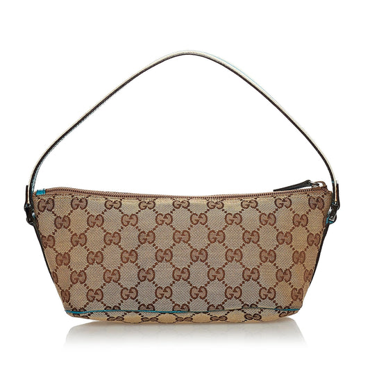 Gucci GG Canvas Web Boat Baguette (31063)
