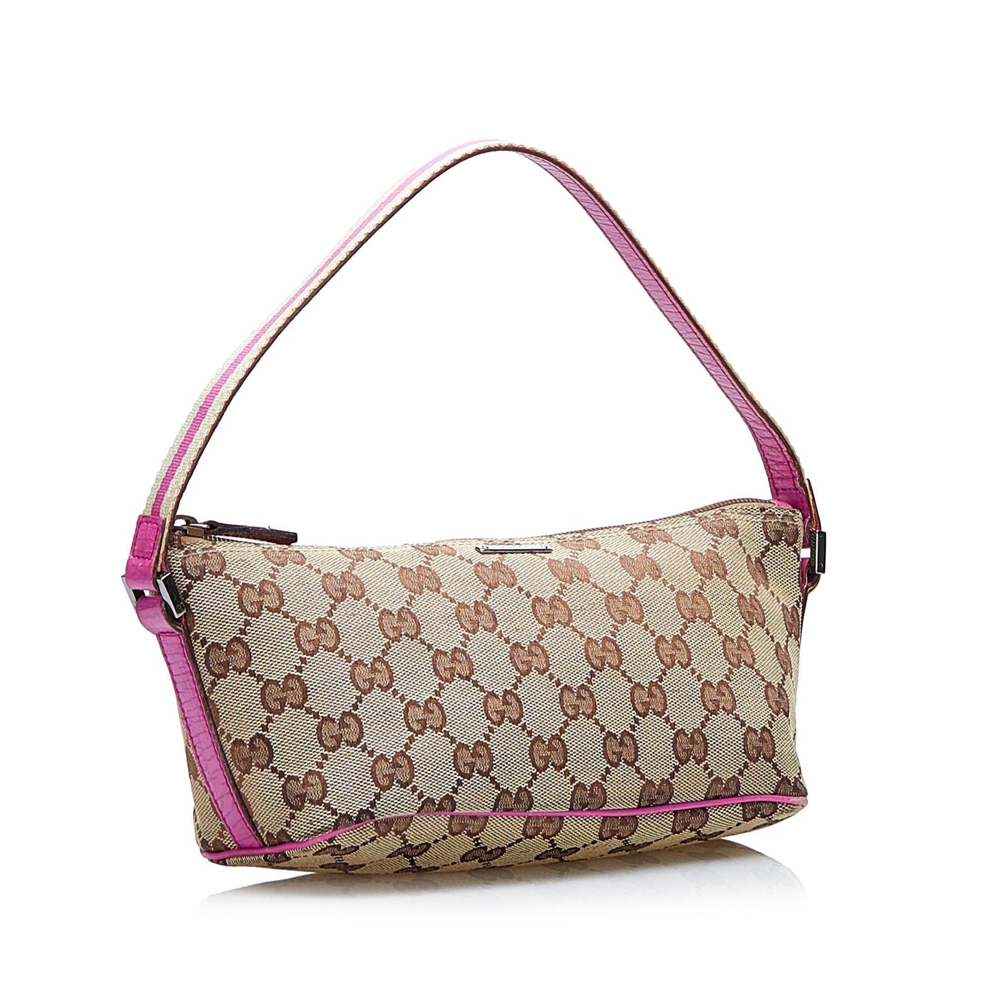 Gucci GG Canvas Web Boat Baguette (O1BGQv)