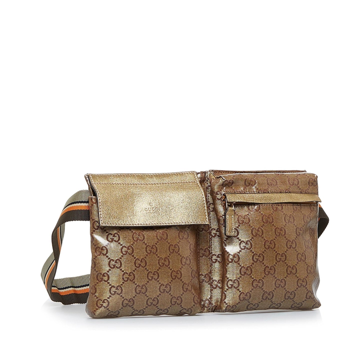 Gucci GG Canvas Web Double Pocket Belt Bag (YZwuFY)