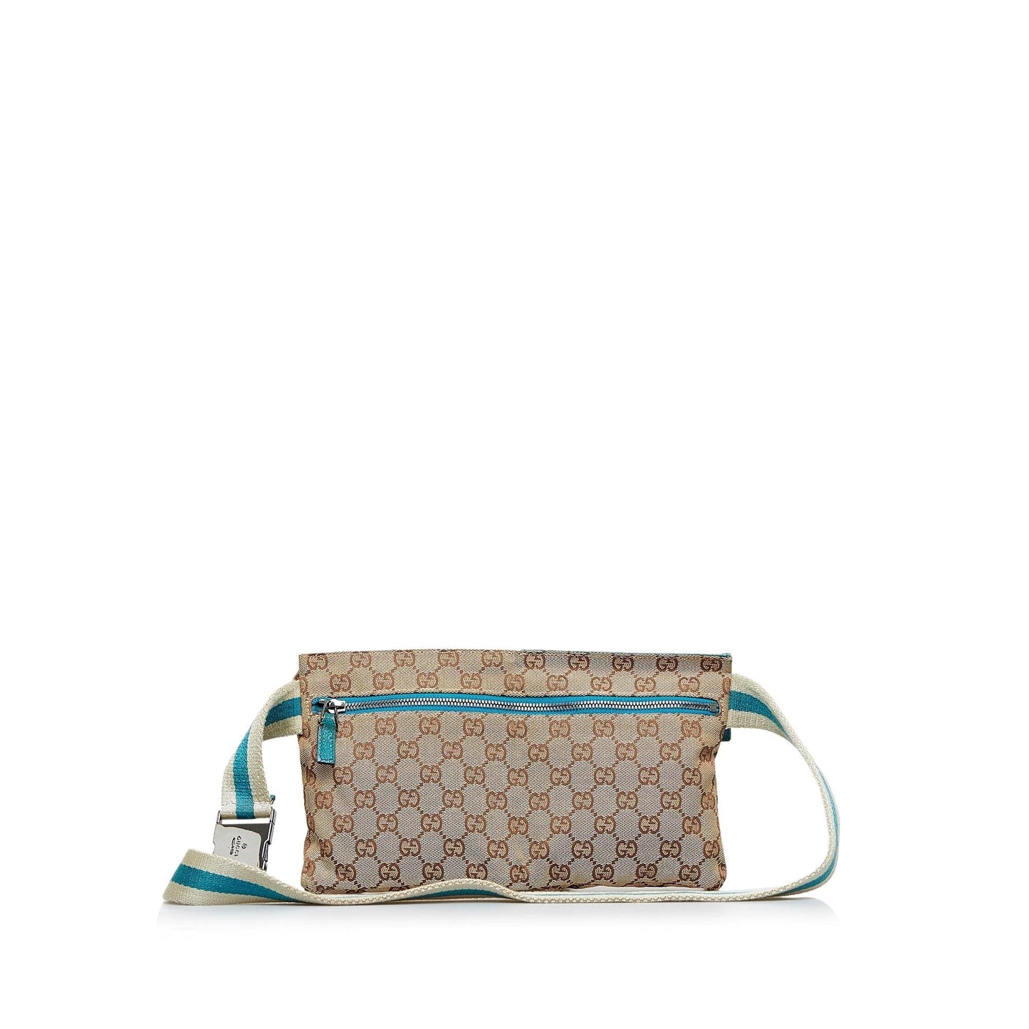 Gucci GG Canvas Web Double Pocket Belt Bag (fVauzX)