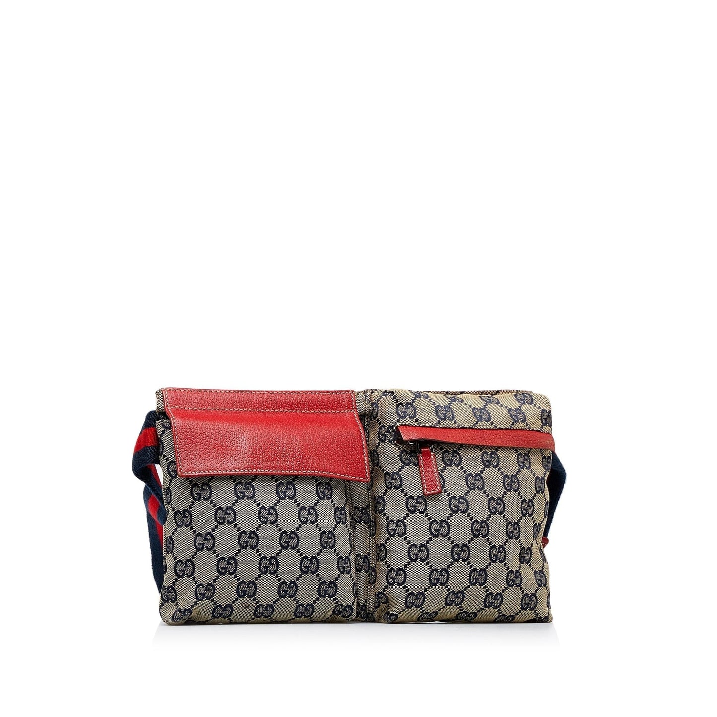 Gucci GG Canvas Web Double Pocket Belt Bag (HxqmuT)