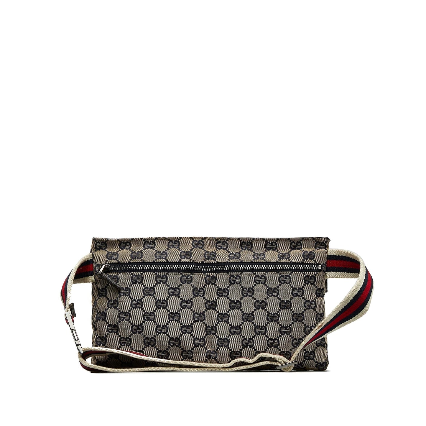Gucci GG Canvas Web Double Pocket Belt Bag (VeLchB)