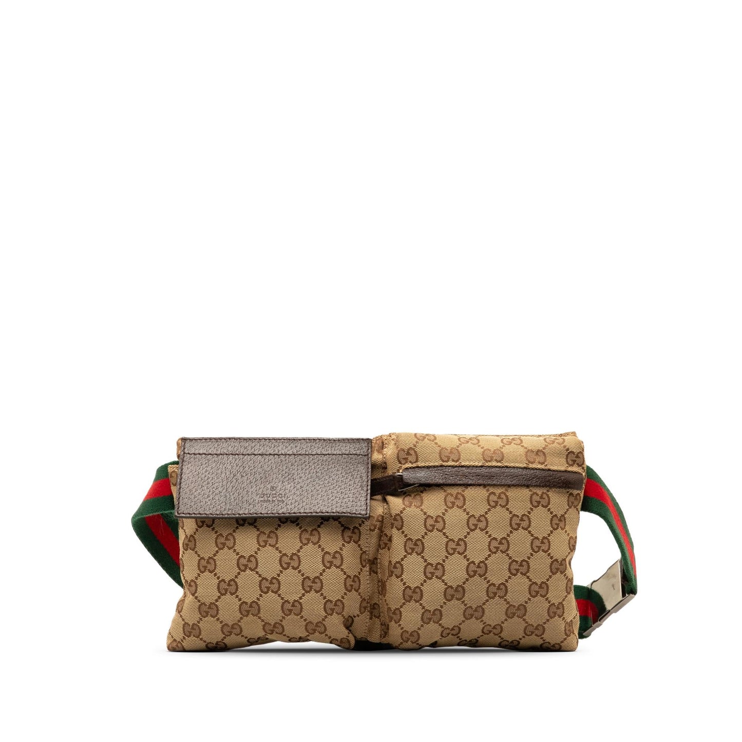 Gucci GG Canvas Web Double Pocket Belt Bag (aZbnST)