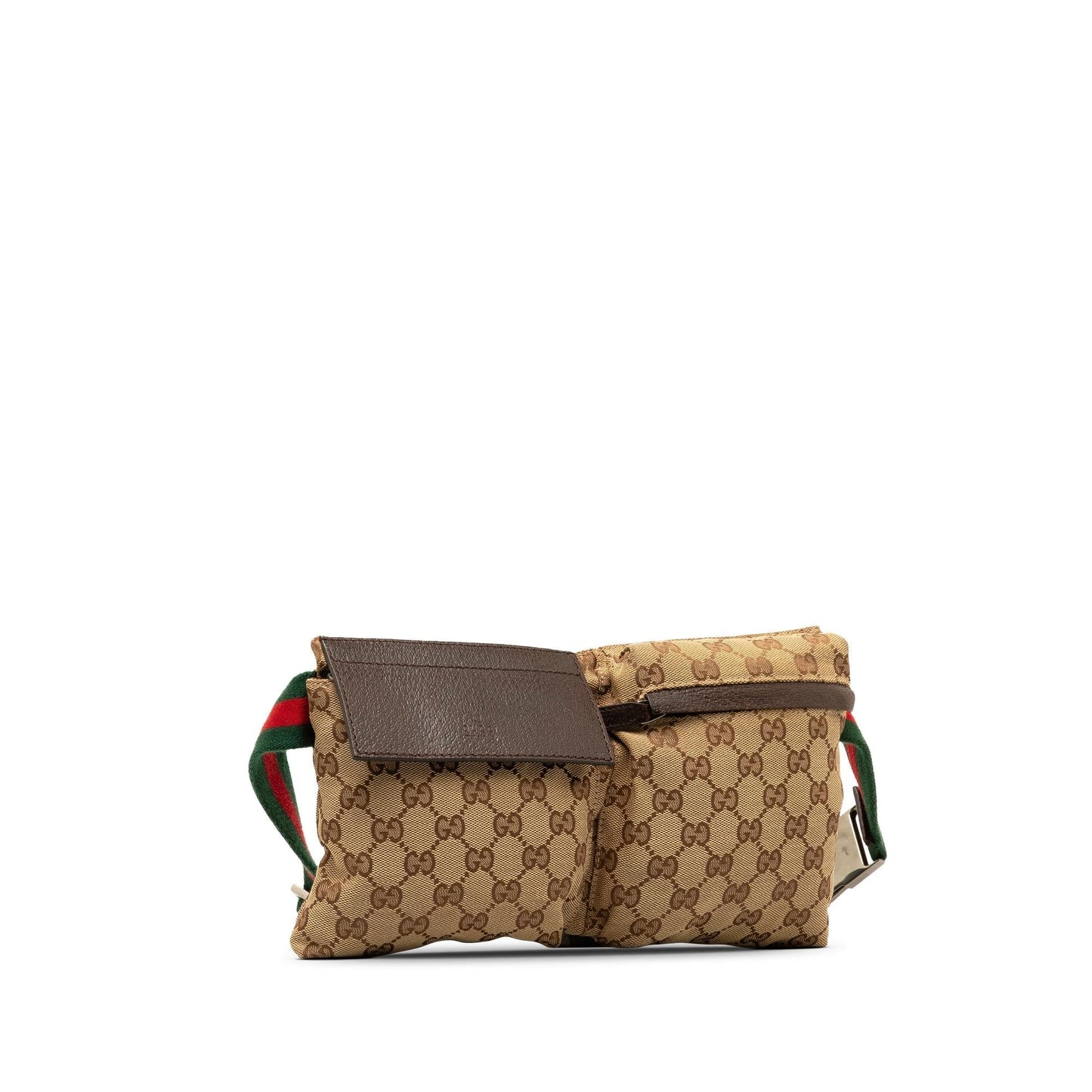 Gucci GG Canvas Web Double Pocket Belt Bag (aZbnST)