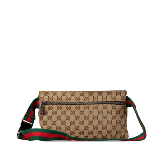 Gucci GG Canvas Web Double Pocket Belt Bag (pPMGTd)