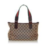 Gucci GG Canvas Web Handbag (SHG-29367)