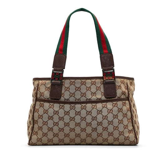 Gucci GG Canvas Web Pop Tote (Jsskew)