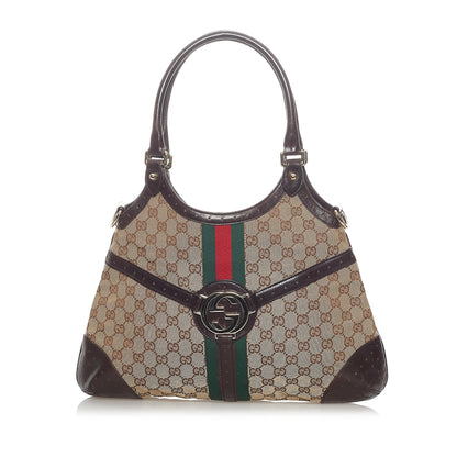 Gucci GG Canvas Web Reins Shoulder Bag (SHG-31573)