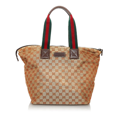 Gucci GG Canvas Web Tote Bag (30132)