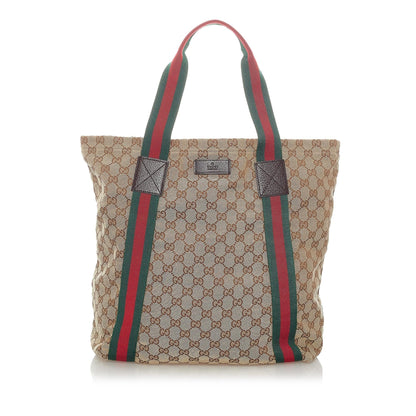 Gucci GG Canvas Web Tote Bag (32939)