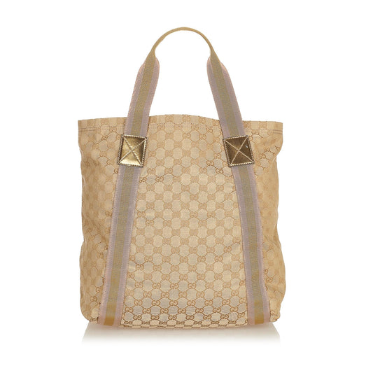 Gucci GG Canvas Web Tote Bag (33942)
