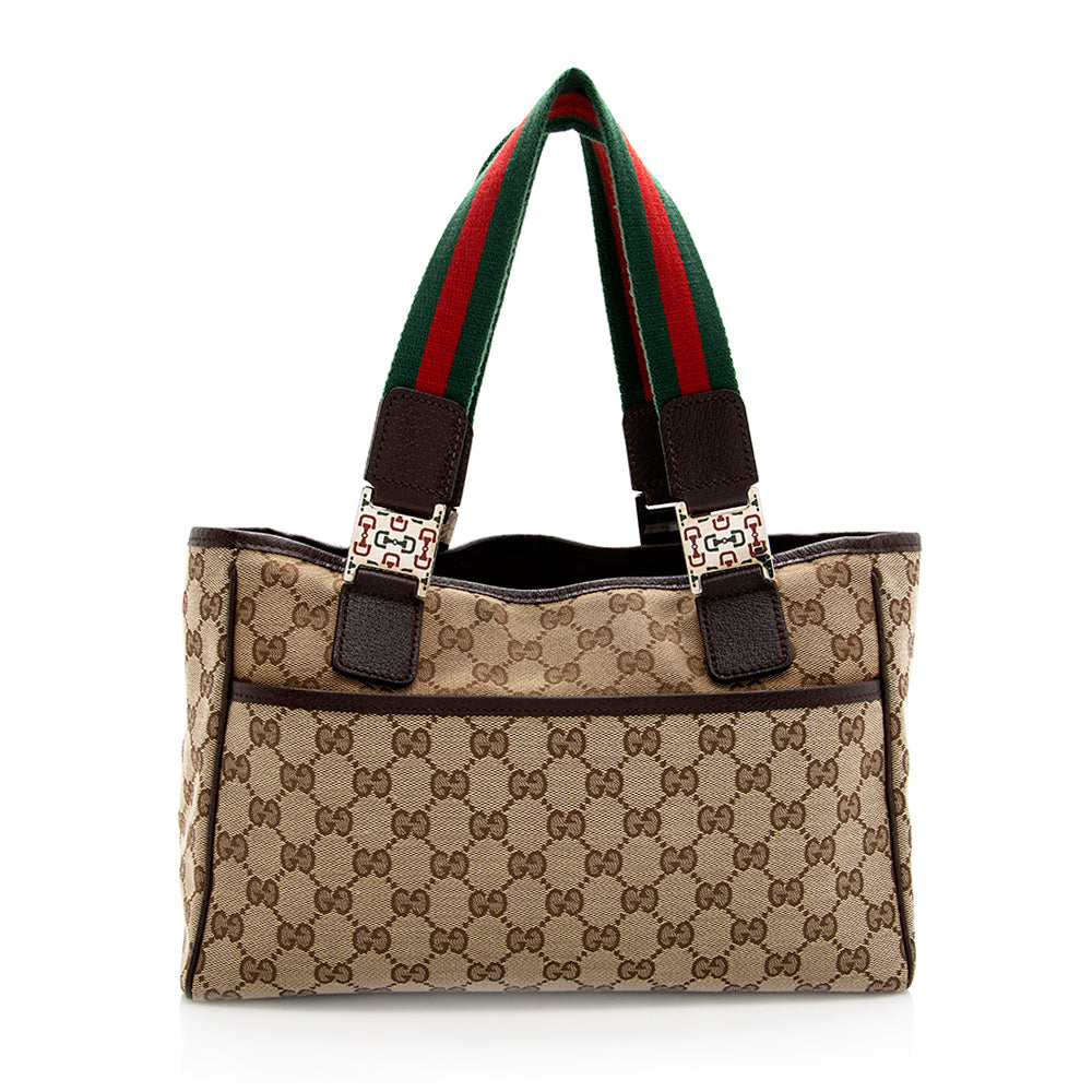 Gucci GG Canvas Web Tote (SHF-19041)