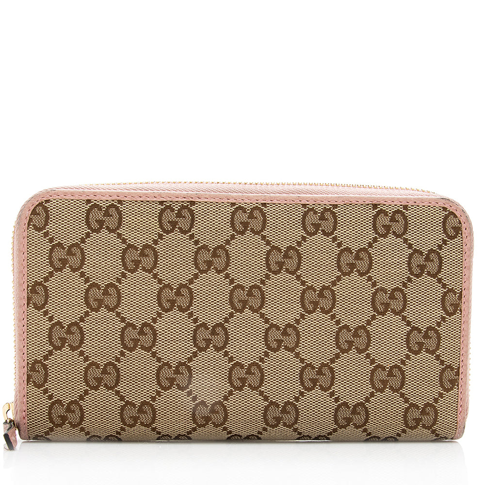Gucci GG Canvas Zip Around Wallet (SHF-18686)