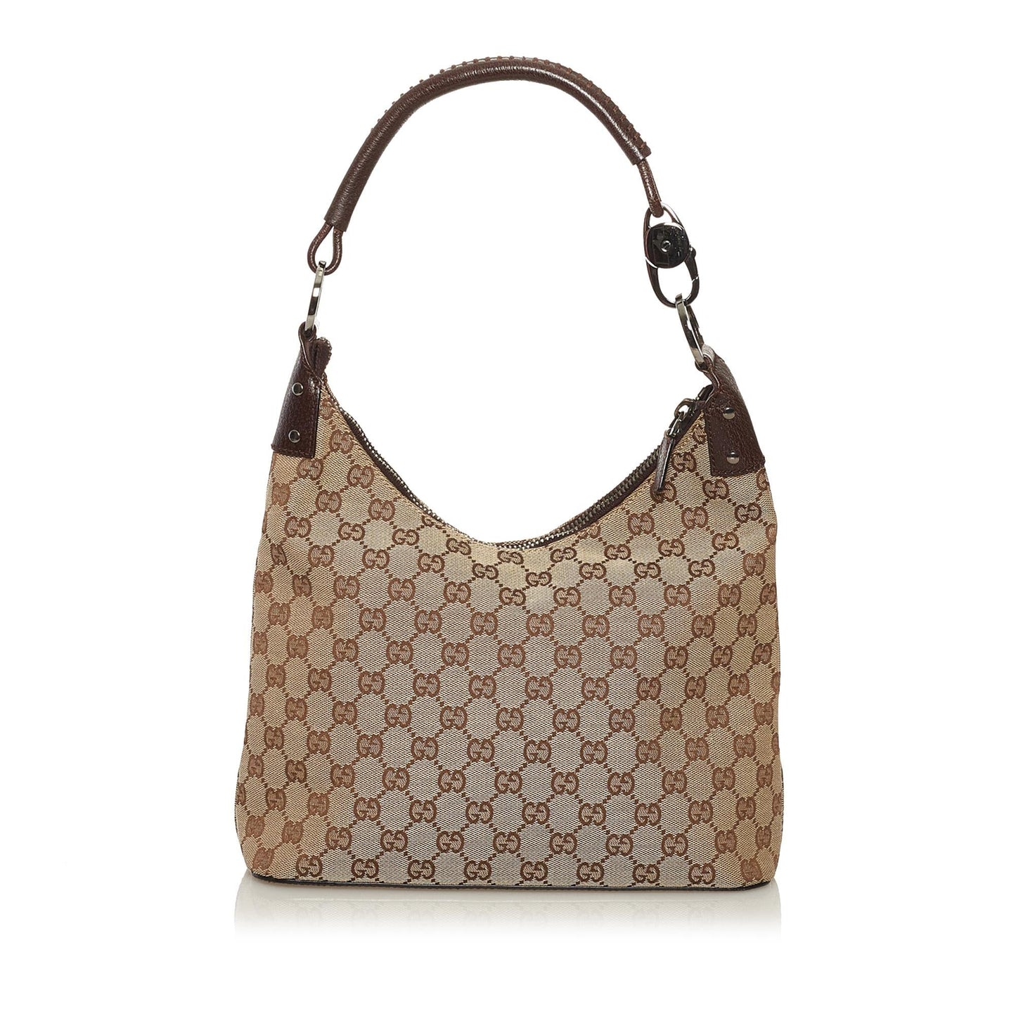 Gucci GG Cavas Ring Handle Zip Shoulder Bag (34838)