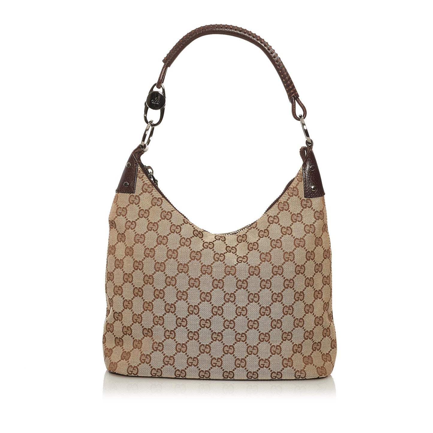 Gucci GG Cavas Ring Handle Zip Shoulder Bag (34838)