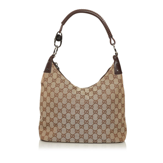 Gucci GG Cavas Ring Handle Zip Shoulder Bag (34838)