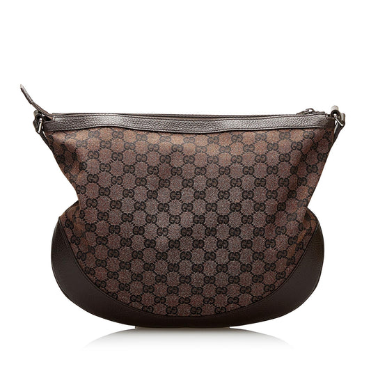Gucci GG Denim Half Moon Crossbody Bag (35631)