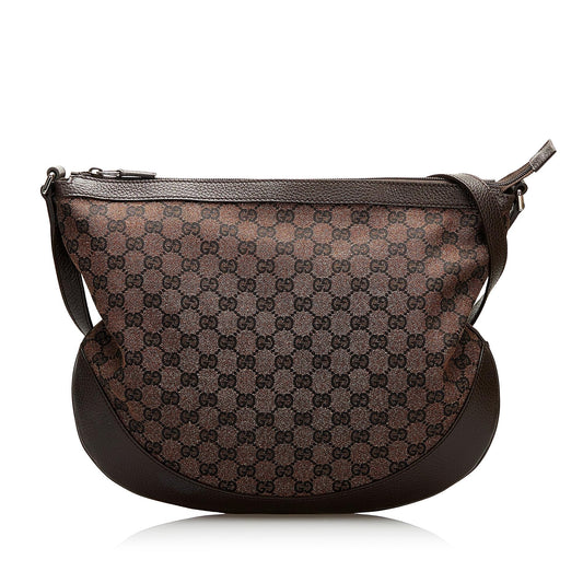 Gucci GG Denim Half Moon Crossbody Bag (35631)