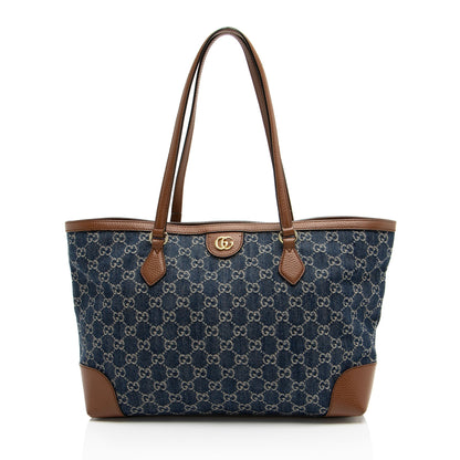Gucci GG Denim Ophidia Medium Tote (SHF-eW1J5L)