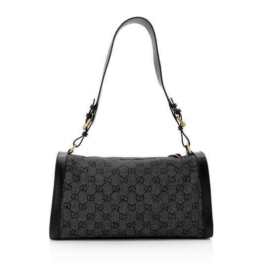 Gucci GG Denim Structured Shoulder Bag (SHF-19556)