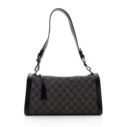 Gucci GG Denim Structured Shoulder Bag (SHF-19556)