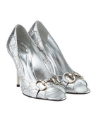 GUCCI GG Guccissima Horsebit Peep-Toe Pumps