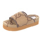 GUCCI GG JUMBO NAPPA CANVAS PLATFORM SLIDE SANDALS